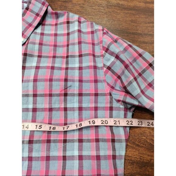 Bonobos Plaid Slim Fit Long Sleeve Button Down Shirt Blue/Pink Men's L Short - Picture 8 of 10